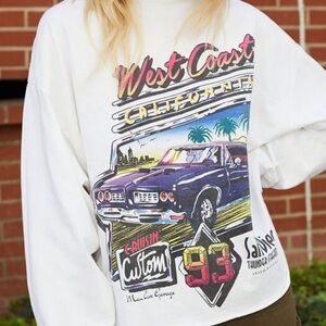 Brandy Melville's John Galt (OS) West Coast California Car Shop Graphic Crewneck